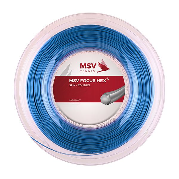 MSV Focus HEX® Tennis String 200m 1,23mm sky blue